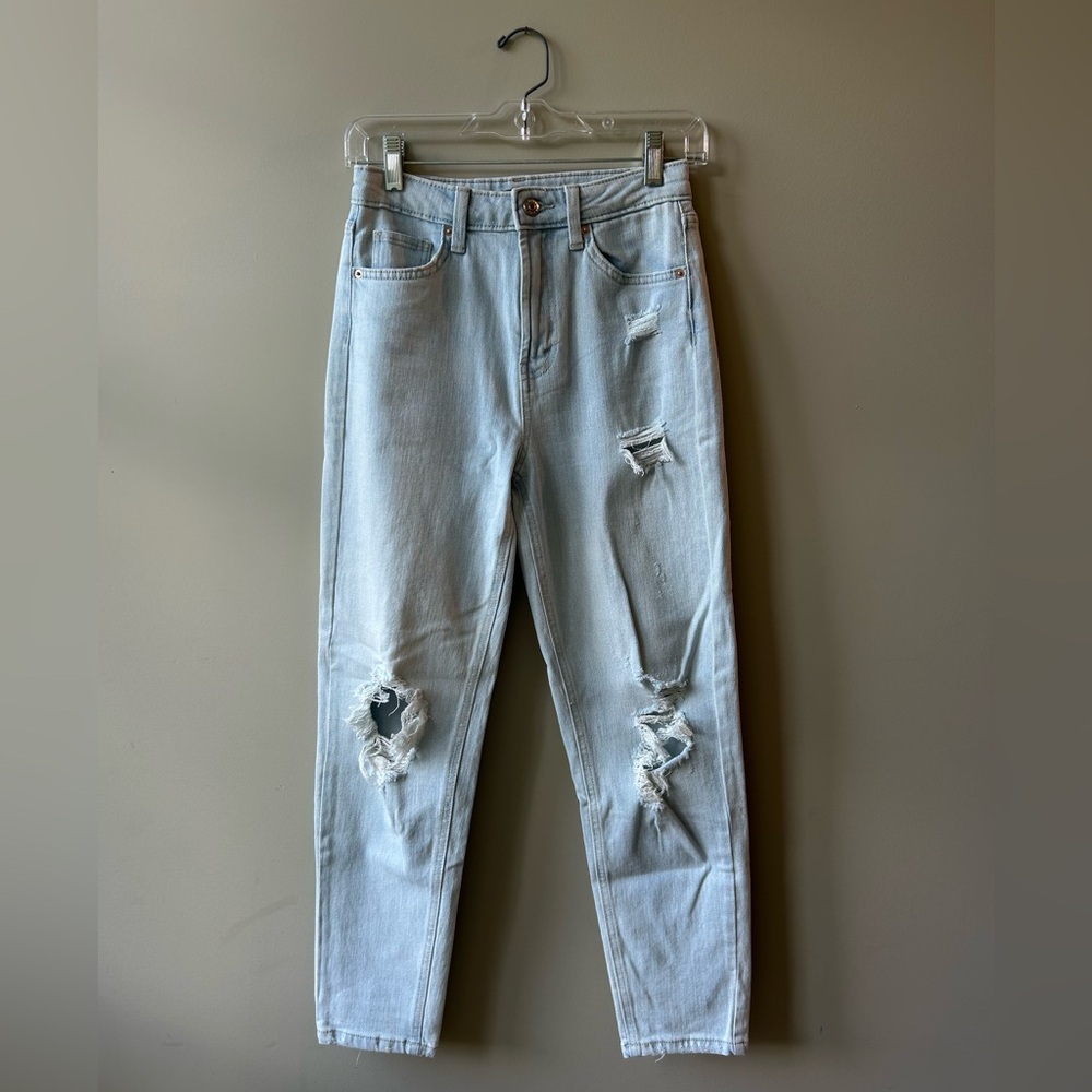 High-Rise Ankle Cropped Mom Jeans
